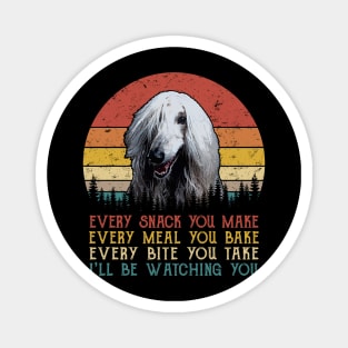 Retro Afghan Hound Every Snack You Make Every Meal You Bake Magnet